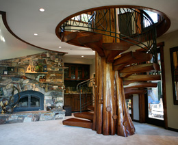 wood spiral stairs