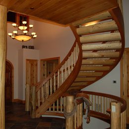 leather and wood stairs