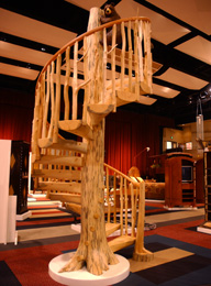 leather and wood stairs