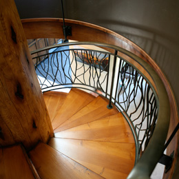 log spiral stairs